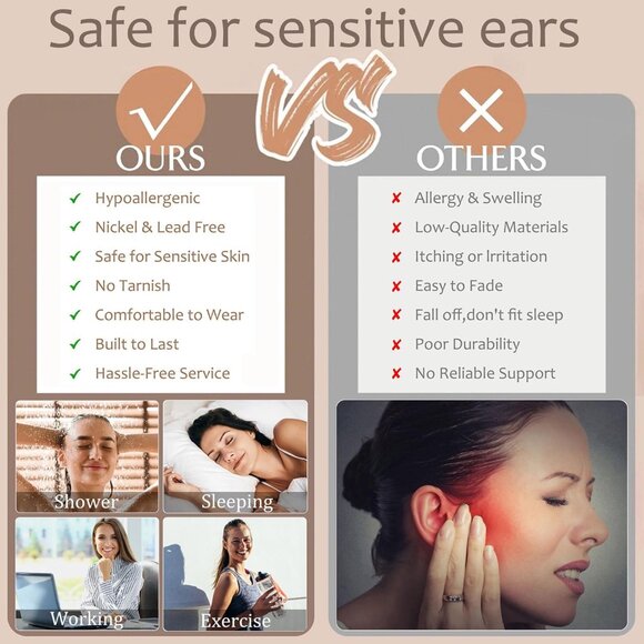 Unisex hypoallergenic surgical steel earrings set with cubic zirconia and opal, - Picture 6 of 9